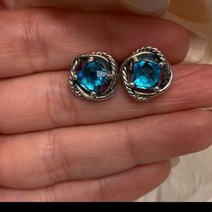 David Yurman Infinity Earrings -Hampton Blue Topaz
